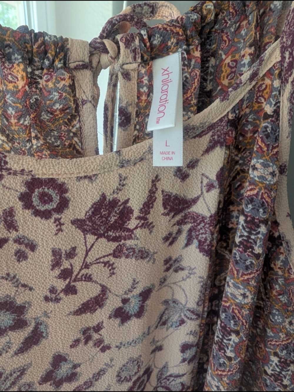 Xhilaration Mauve and Cream Boho Floral Maxi Dress - Picture 4 of 8